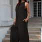 Double Take Architect Of My Life Tie Back Cutout Sleeveless Jumpsuit with Pockets