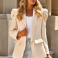 Double Take Leading The Day Puff Sleeve Shawl Collar Blazer