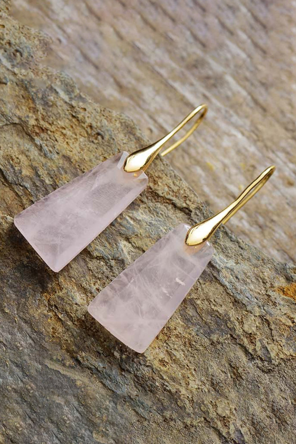 Everything Changes Handmade Natural Stone Dangle Earrings in Geometrical Shape