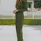 Wife Mom Boss Belted Long Puff Sleeve V-Neck Jumpsuit