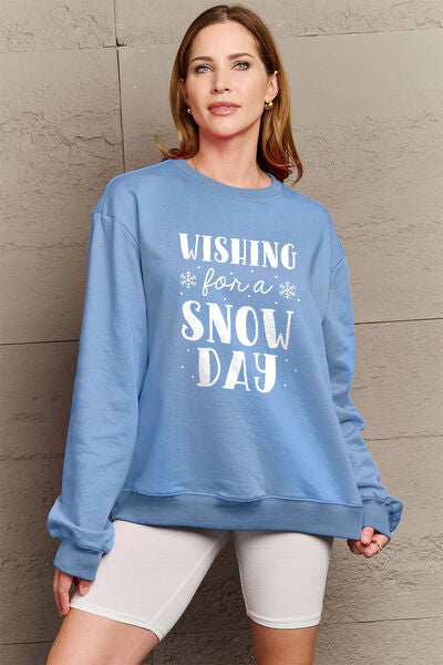 Simply Love WISHING FOR A SNOW DAY Graphic Sweatshirt