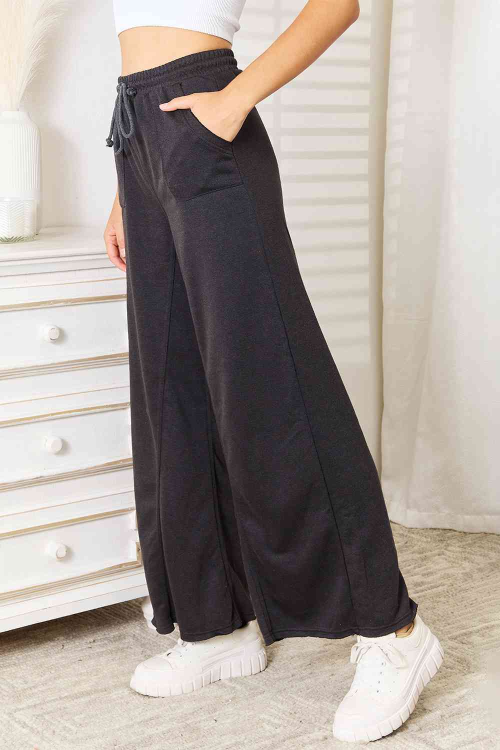 Basic Bae Cozy & Chic Wide Leg Pocketed Pants