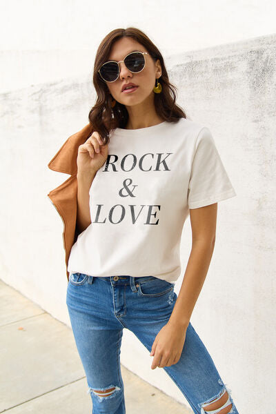 Simply Love ROCK ＆ LOVE Short Sleeve Graphic T-Shirt