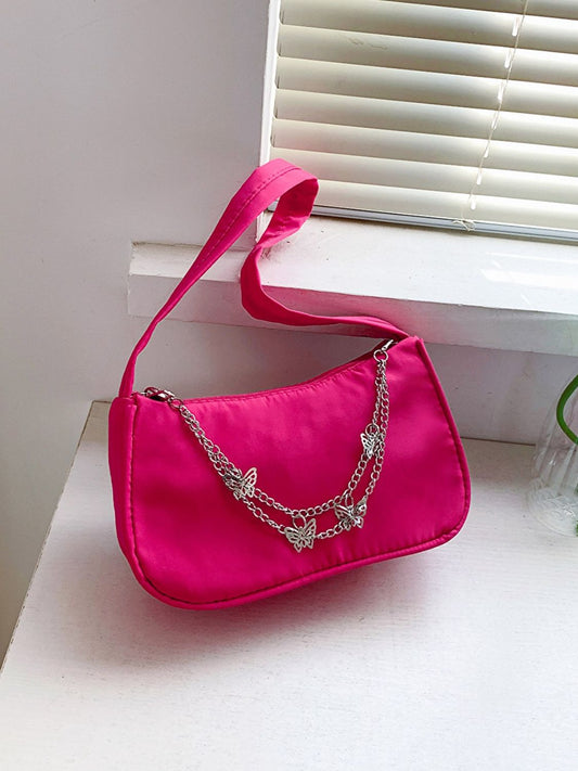 Charming Butterfly Polyester Hand Bag with Butterfly Charm