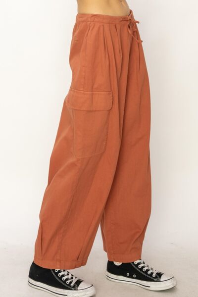 HYFVE All The Vibes Drawstring Cargo Wide Leg Pants