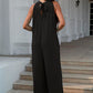 Double Take Architect Of My Life Tie Back Cutout Sleeveless Jumpsuit with Pockets