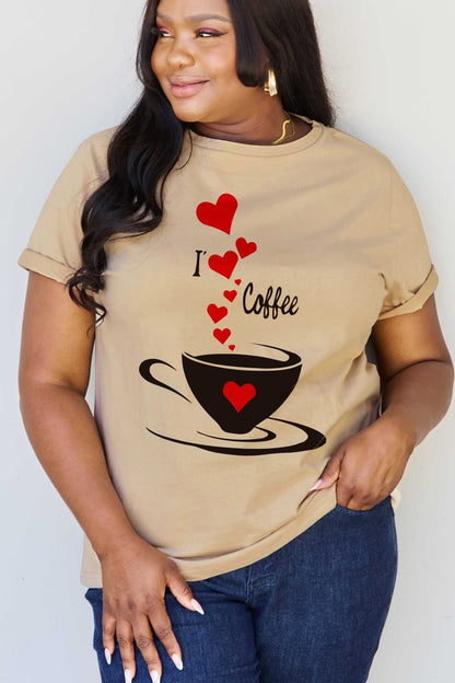 Simply Love I LOVE COFFEE Graphic Cotton Tee