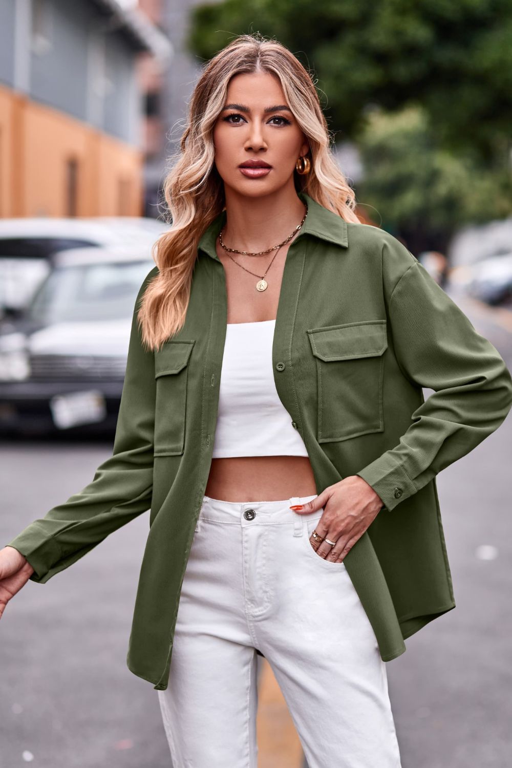 Just Can't Wait Dropped Shoulder Longline Shirt with Pockets