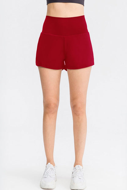 Rise And Grind Wide Waistband Sports Shorts with Pockets