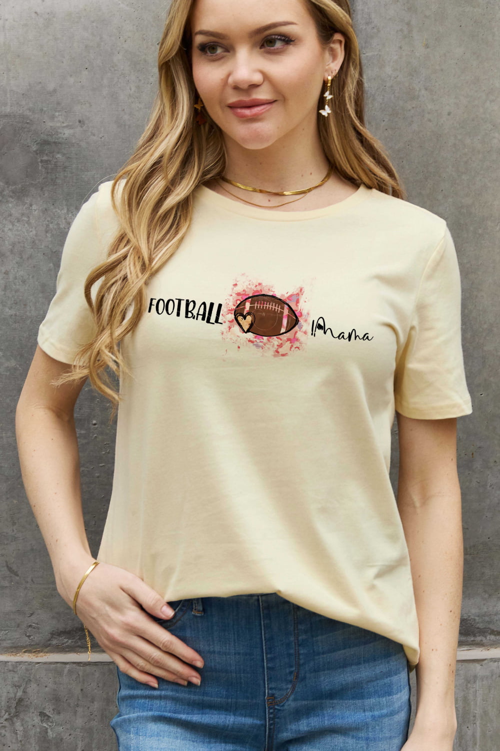 Simply Love FOOTBALL MAMA Graphic Cotton Tee