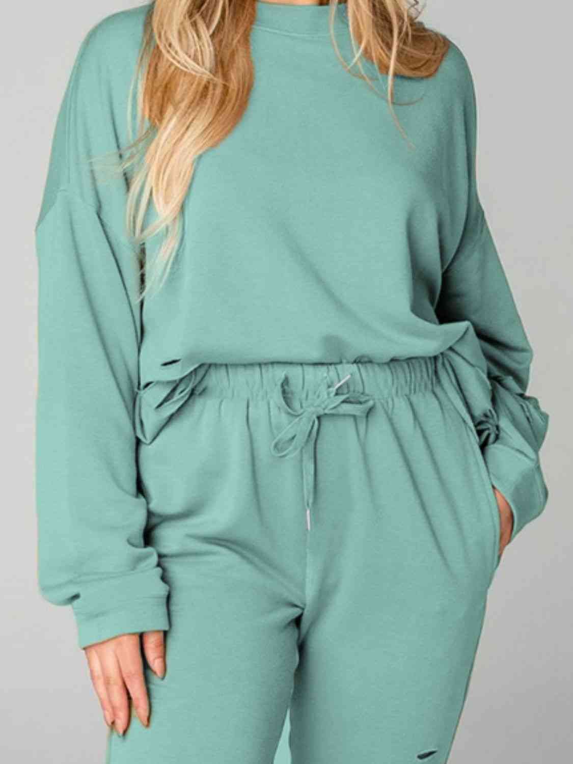 Me, Myself And I Distressed Sweatshirt and Joggers Set