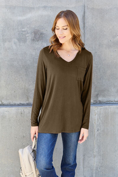 Basic Bae Take Me Anywhere V-Neck Long Sleeve Top