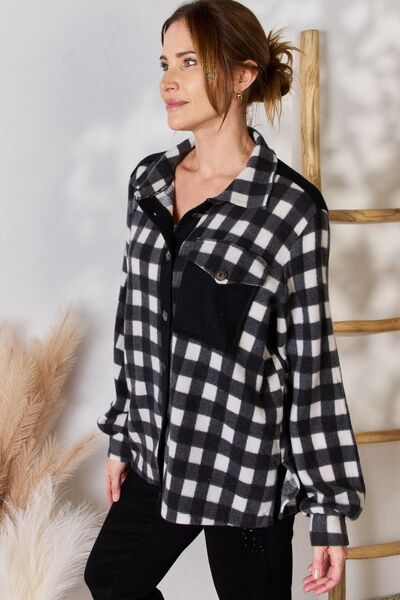 Hailey & Co By The Fireplace Plaid Button Up Jacket