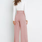 Office Chic Tie Front Wide Paperbag Waist Leg Pants