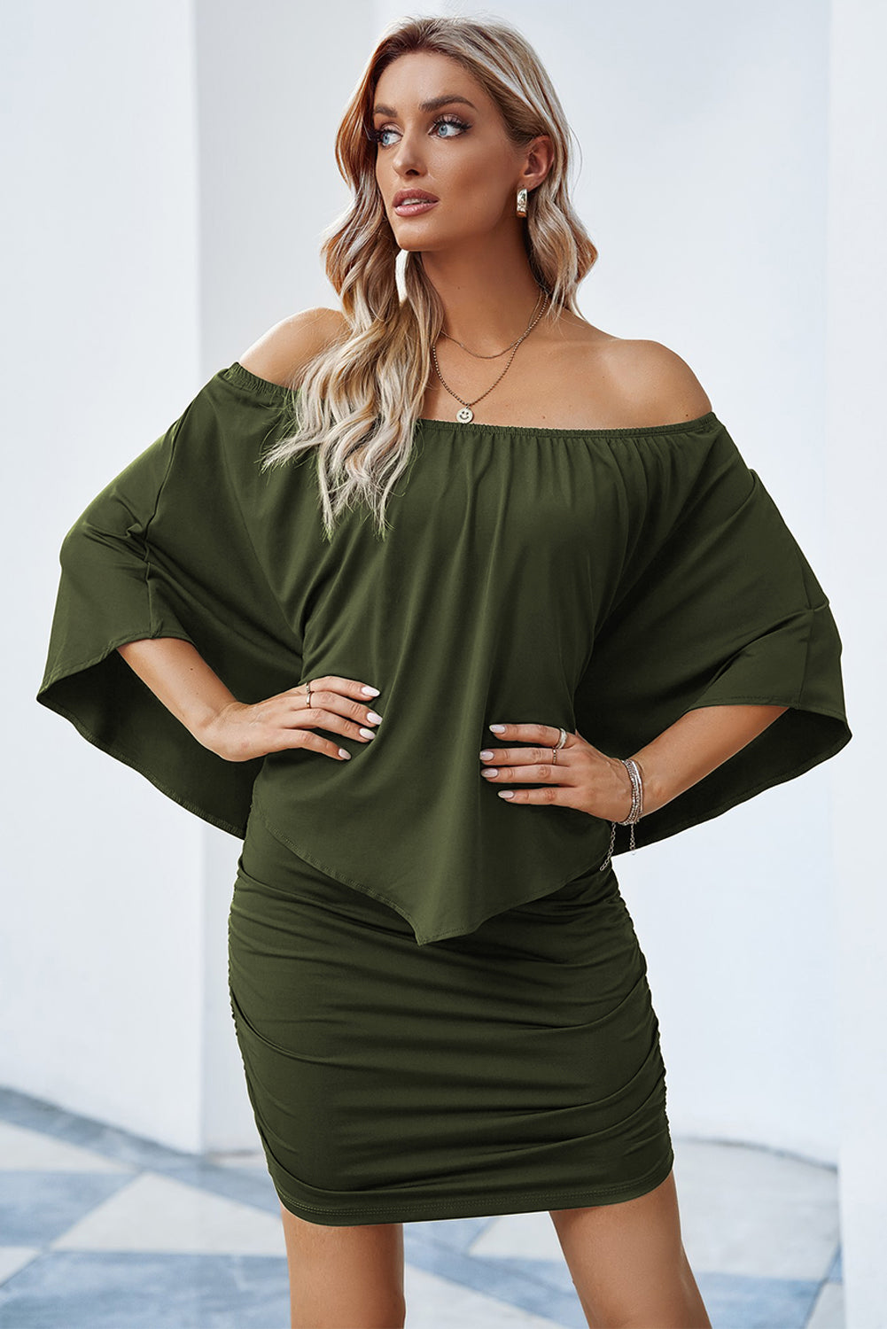 Vacation Vibes Off-Shoulder Layered Dress