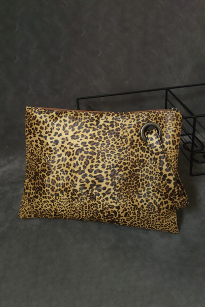 On The Prowl Leopard PU Leather Clutch