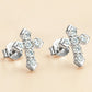 Cross My Absolute Heart Moissanite Cross Stud Earrings