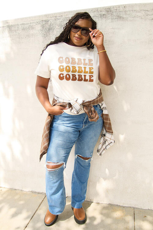 Simply Love GOBBLE GOBBLE GOBBLE Short Sleeve Graphic T-Shirt