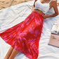 Off to the Beach, Be Back Soon Elastic Waist Printed Skirt