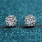 Bloomed Moissanite Floral-Shaped Stud Earrings