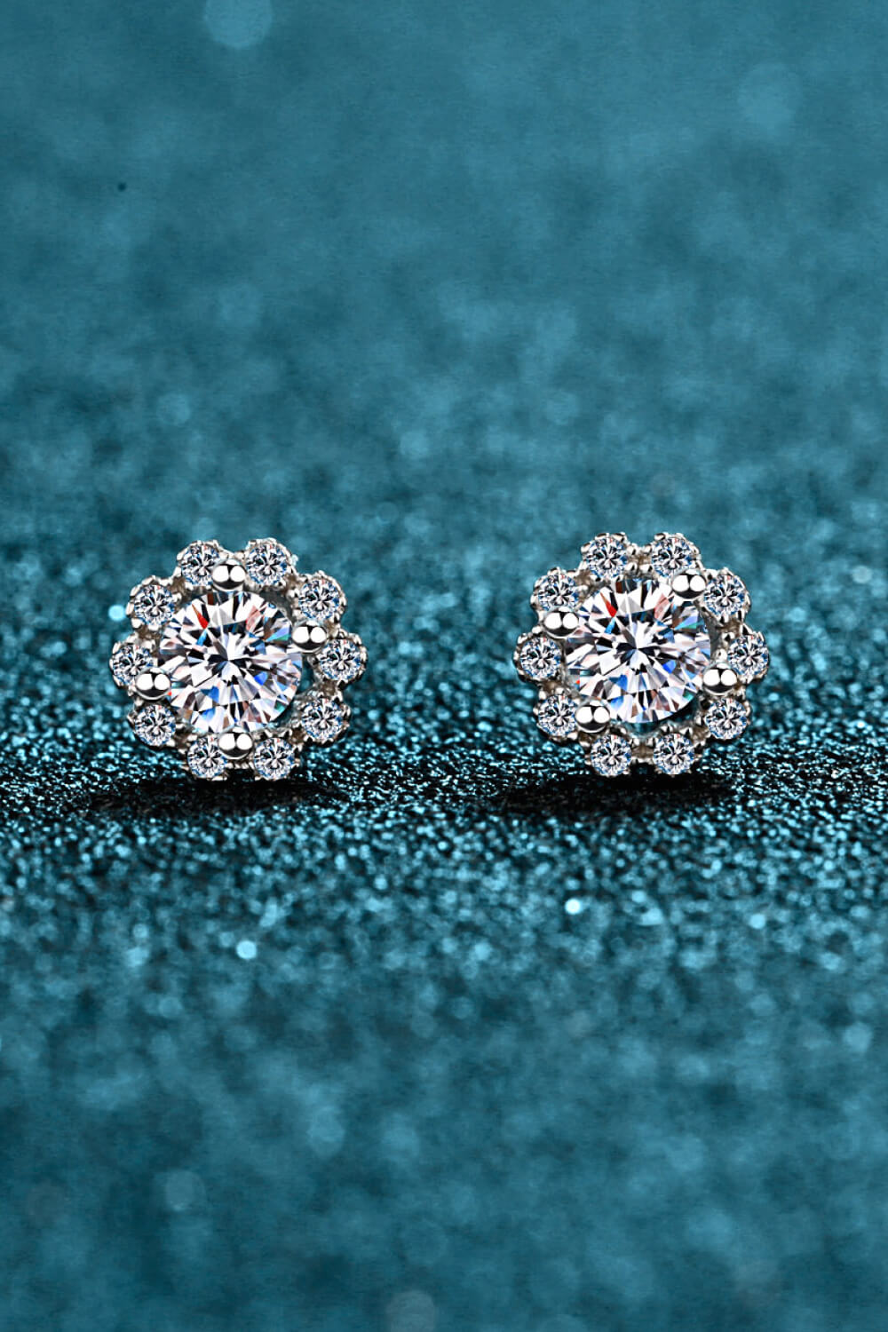 Bloomed Moissanite Floral-Shaped Stud Earrings