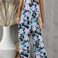 Vacation Mode On Botanical Print Spaghetti Strap Cropped Jumpsuit
