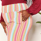 Double Take Keep Smiling Striped Smocked Waist Pants with Pockets