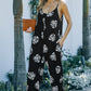 Vacation Mode On Botanical Print Spaghetti Strap Cropped Jumpsuit