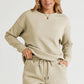 Double Take Self Care And Chill Texture Long Sleeve Top and Drawstring Shorts Set