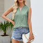 Mellow and Cute Spliced Lace V-Neck Tank