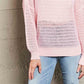 Double Take Blushing At The Shore Openwork Dropped Shoulder Knit Top