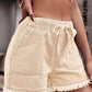 Essentially Yours Drawstring Raw Hem Denim Shorts