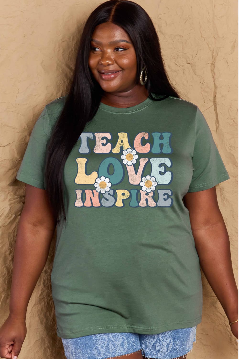 Simply Love TEACH LOVE INSPIRE Graphic Cotton T-Shirt