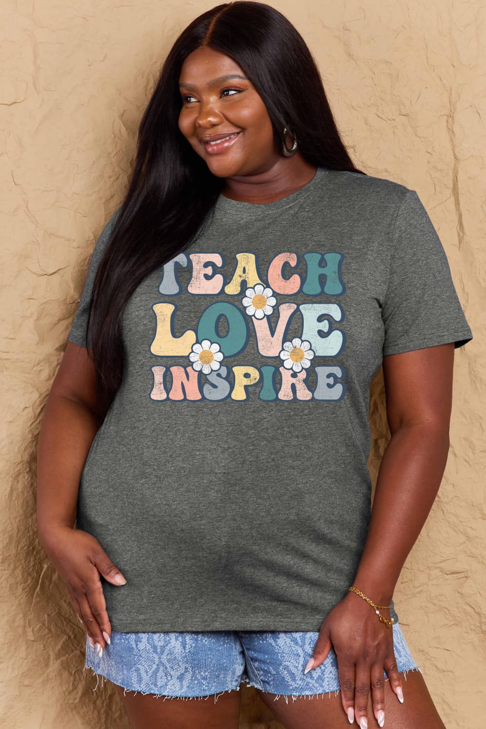 Simply Love TEACH LOVE INSPIRE Graphic Cotton T-Shirt
