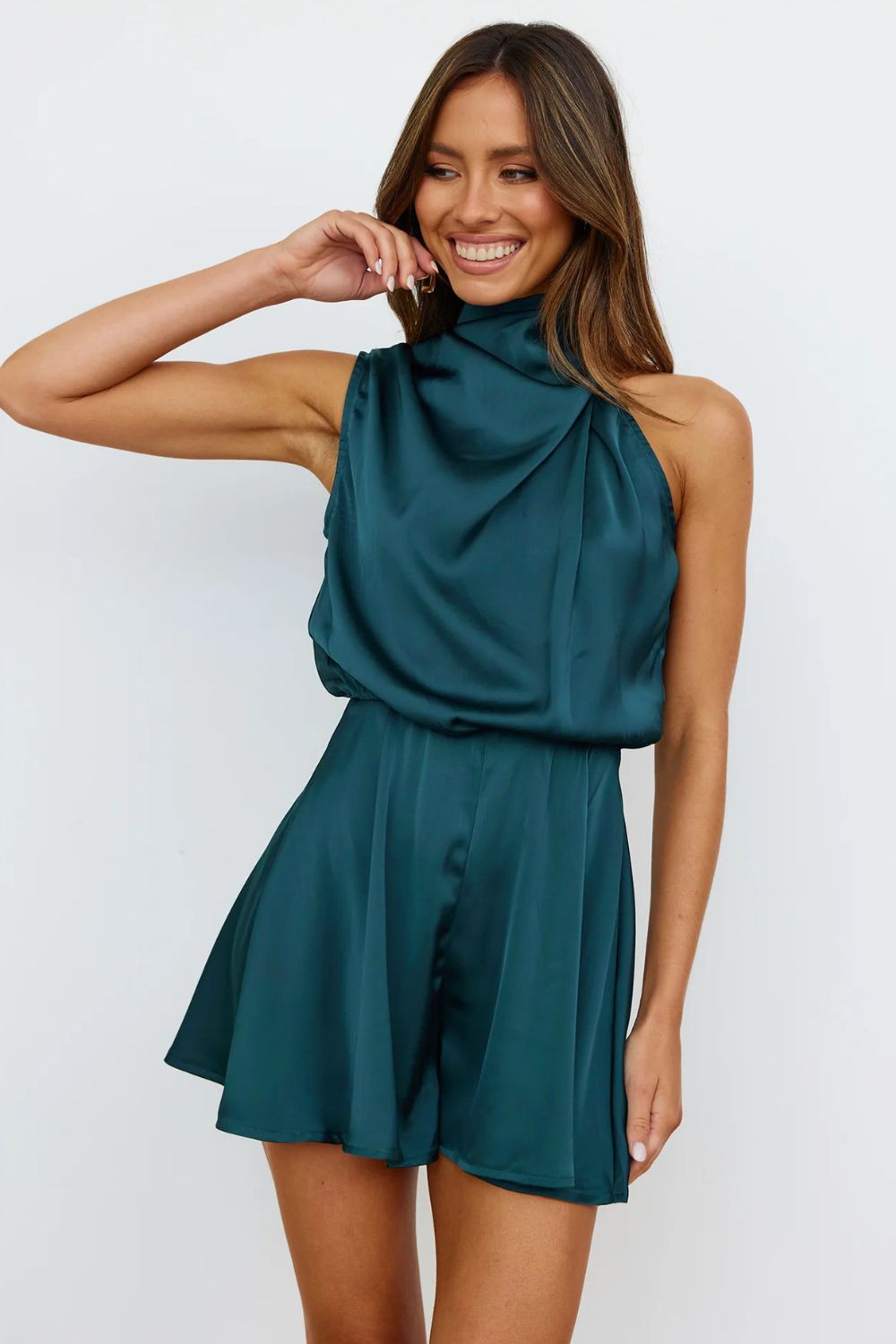 Making It Count Turtleneck Sleeveless Romper