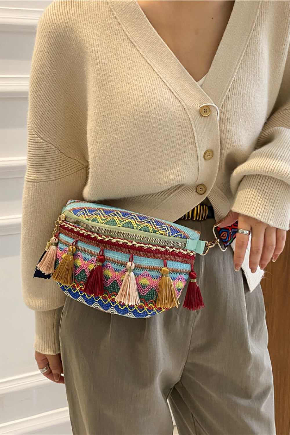 Searching For Adventure Bohemian Sling Bag with Tassels