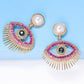 Evil Eye Shape Rhinestone Zinc Alloy Synthetic Dangle Earrings