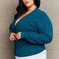 Zenana Kiss Me Tonight Button Down Cardigan in Teal
