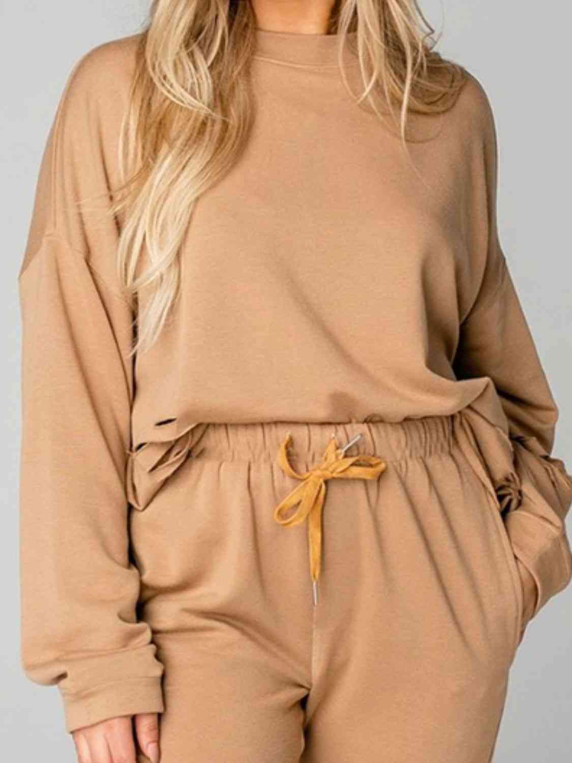 Me, Myself And I Distressed Sweatshirt and Joggers Set