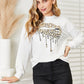 Simply Love Leopard Kisses Graphic Sweatshirt