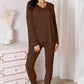 Basic Bae Ready To Unwind V-Neck Soft Rayon Long Sleeve Top and Pants Lounge Set