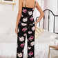 Spring Floral V-Neck Cami and Cropped Pants Lounge Set