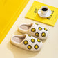 Melody A Perfect Day Smiley Face Cozy Slippers in Yellow Smile Mix