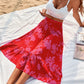 Off to the Beach, Be Back Soon Elastic Waist Printed Skirt
