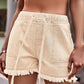 Essentially Yours Drawstring Raw Hem Denim Shorts
