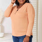 Basic Bae Pumpkin Patch Half Button Long Sleeve Top