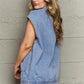 The Freakin' Weekend Collared Neck Sleeveless Denim Top with Pockets