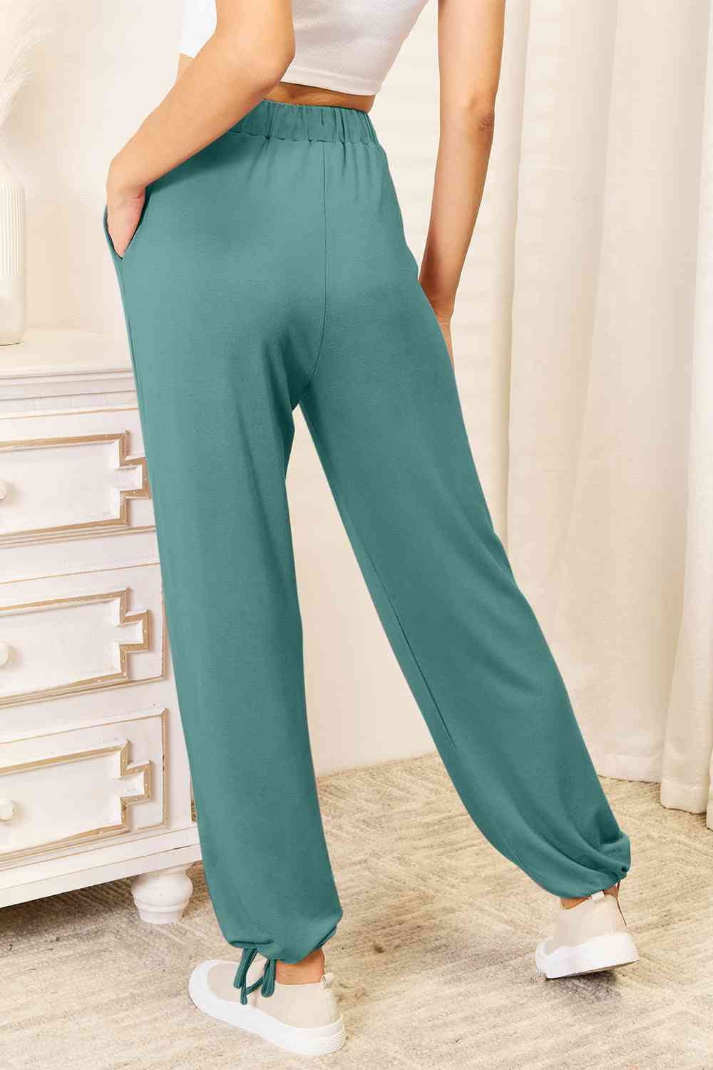 Basic Bae Homey Chic Soft Rayon Drawstring Waist Pants with Pockets