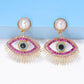 Evil Eye Shape Rhinestone Zinc Alloy Synthetic Dangle Earrings