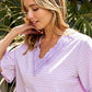 BiBi Lavender Chic V-Neck Short Sleeve Blouse